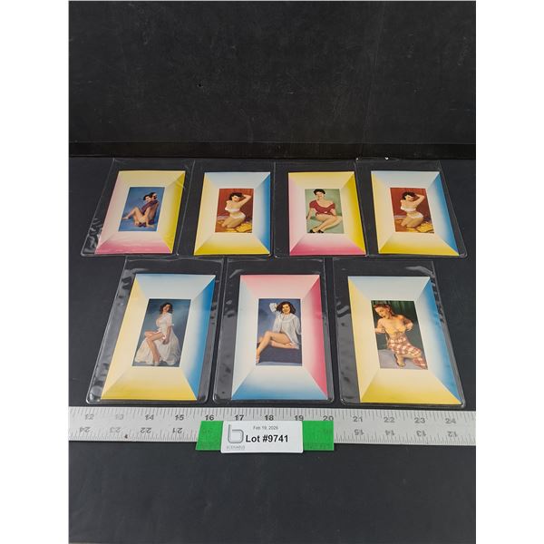 (7) Vintage Pin-up Girl Post Cards