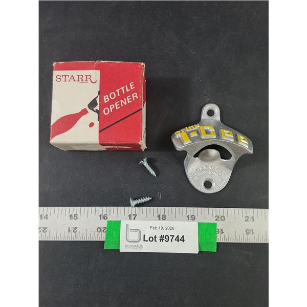 Vintage Starr "Drink I-Cee" Wall Mount Bottle Opener w/Original Box & Hardware