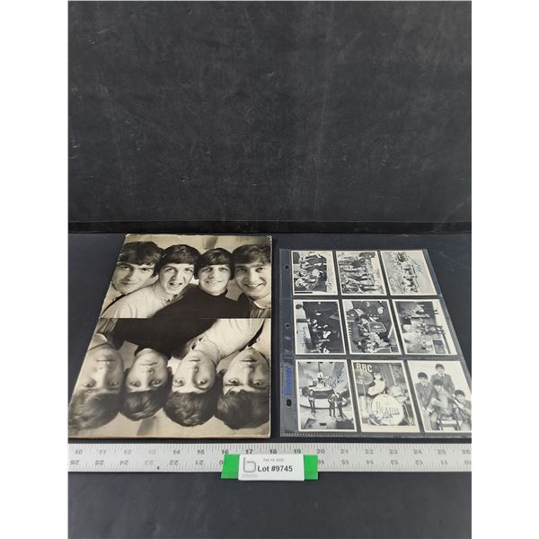 Beatles Lot- (9) Beatles Trading Cards, Unmarked Book on the Beatles