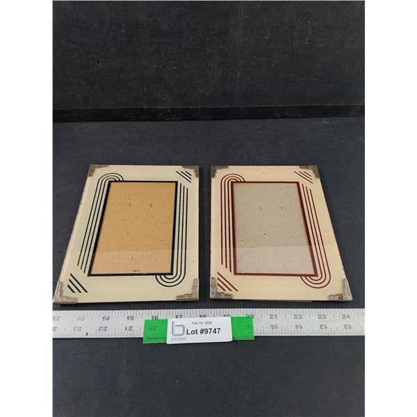 (2) 8" X 6" Art Deco Picture Frames