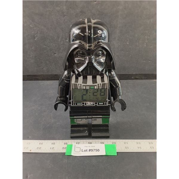Lego Star Wars Darth Vader Alarm Clock, 9" Tall, Powers On, Missing Cape
