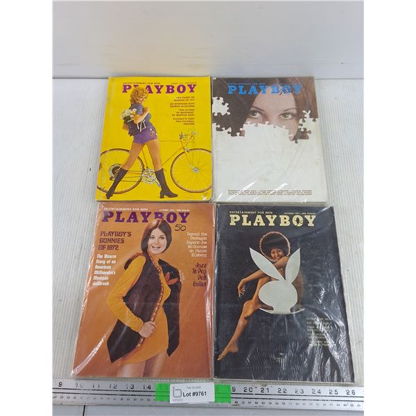 (4) Vintage Playboy Magazines
