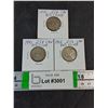 Image 1 : (3) Canadian Quarters-1940-41,42--80% Silver