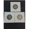 Image 3 : (3) Canadian Quarters-1940-41,42--80% Silver