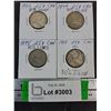 Image 1 : (4) Canadian Quarters-1943,44,45 and 47--80% Silver