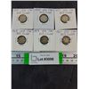 Image 1 : (6) Canadian Dimes-1954,56-60--80% Silver