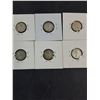 Image 5 : (6) Canadian Dimes-1954,56-60--80% Silver