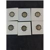 Image 5 : (6) Canadian Dimes-1954,56-60--80% Silver