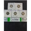 Image 1 : (5) Canadian Dimes-1950-53--80% Silver