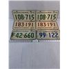 Image 1 : (2) Pairs of Saskatchewan License Plates and (2) Single Plates