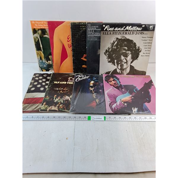 (9) LP's Featuring Ella Fitzgerald,Sly and Family Stone,Ry Cooder and others