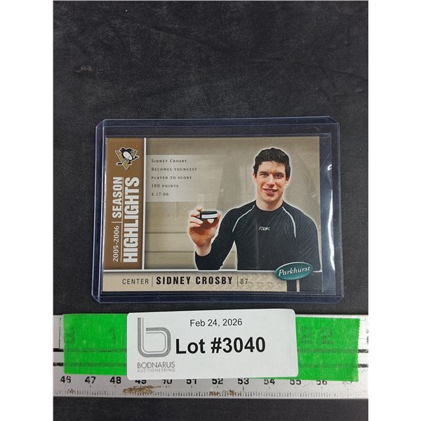 Parkhurst 2005/06 Rookie Sidney Crosby Hockey Card - CANNOT AUTHENTICATE
