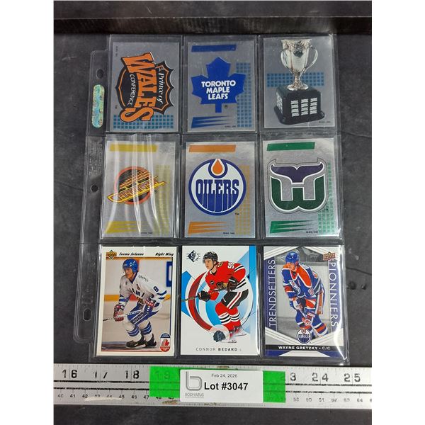 Hockey Logo Stickers & Rookie Cards - Connor Bedard, Wayne Gretzky, Teemu Selanne