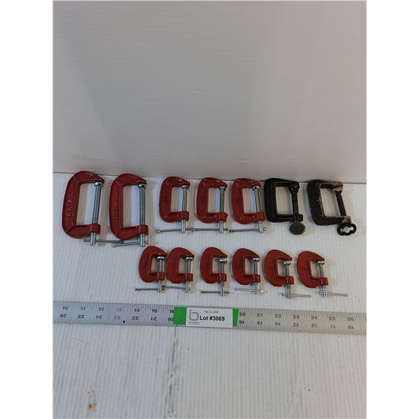 (13) C-Clamps 1"-3"