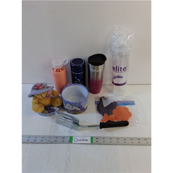 Assorted Items- Water  Bottles,  Spatula,