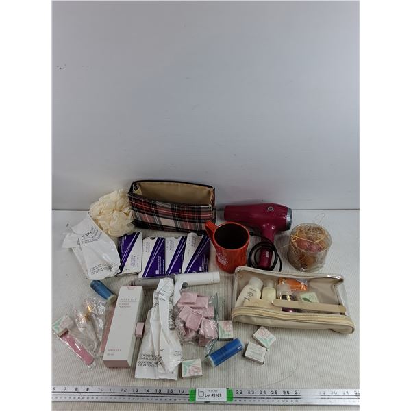 Assorted Hair & Body Care Products, Ceramic Mug, Hair Dryer - Tested, Misc - As Is