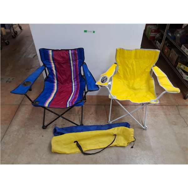(2) Folding Camping Chairs 31" x 33" x 20", PICKUP ONLY