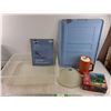 Image 1 : Tupperware Pitcher, 1000 pc Puzzle, Studio Scrap Book, Plastic Container 22" x 16" x 6", Lamp Shade