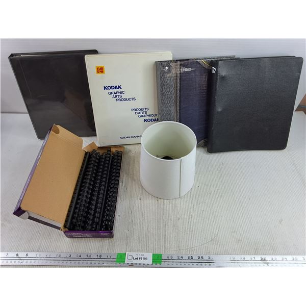 (4) File Binders, Book Spines, Lamp Shade 6" x 7"  - PICK UP