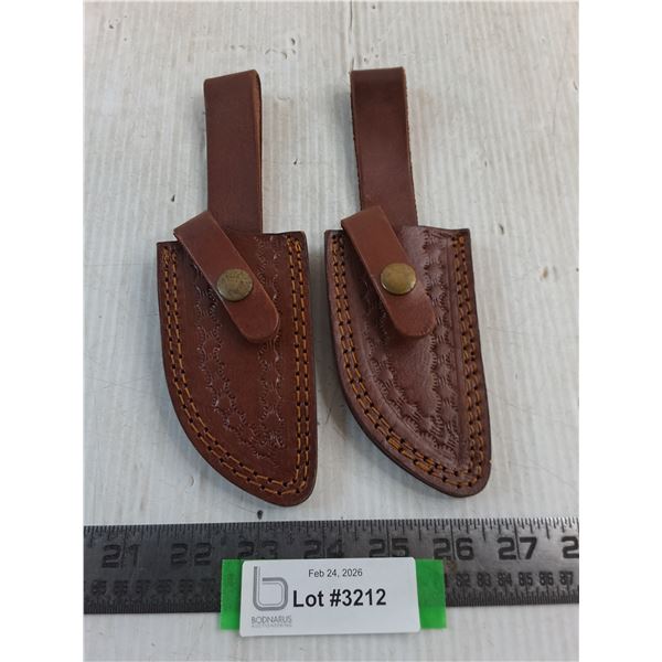 (2) New Leather Knife Sheaths - Covers 4.5" Blade Approx