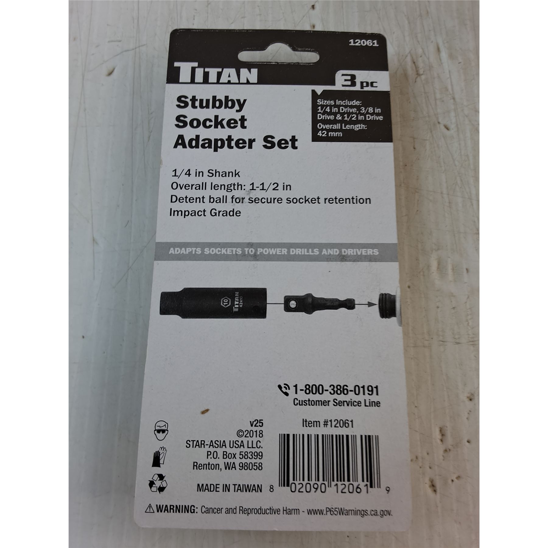 NIB Box of 20 Titan 3-Piece Stubby Socket Adapter Sets - Bodnarus ...