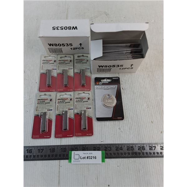 NIB (24) PT Spark Plug Gappers, (6) AC 16 Blades Ignition Gauges