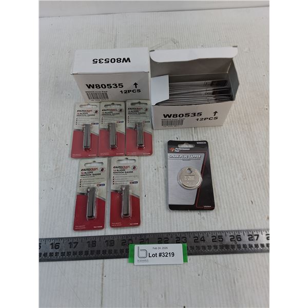 NIB (24) PT Spark Plug Gappers, (5) AC 16 Blades Ignition Gauges