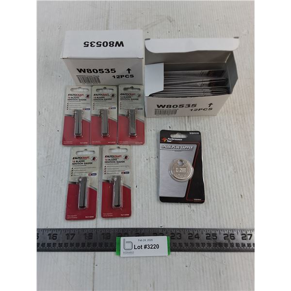 NIB (24) PT Spark Plug Gappers, (5) AC 16 Blades Ignition Gauges
