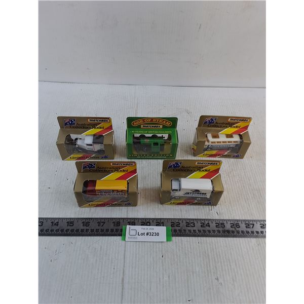 (5) NIB Matchbox "Australian Collectors Models" & "Age of Steam" Vehicles