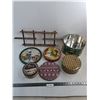 Image 1 : Vintage Wooden Display Rack, Assorted Tins