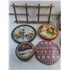 Image 2 : Vintage Wooden Display Rack, Assorted Tins