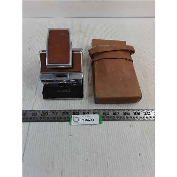 Vintage Polaroid SX-70 Land Camera w/Leather Tote