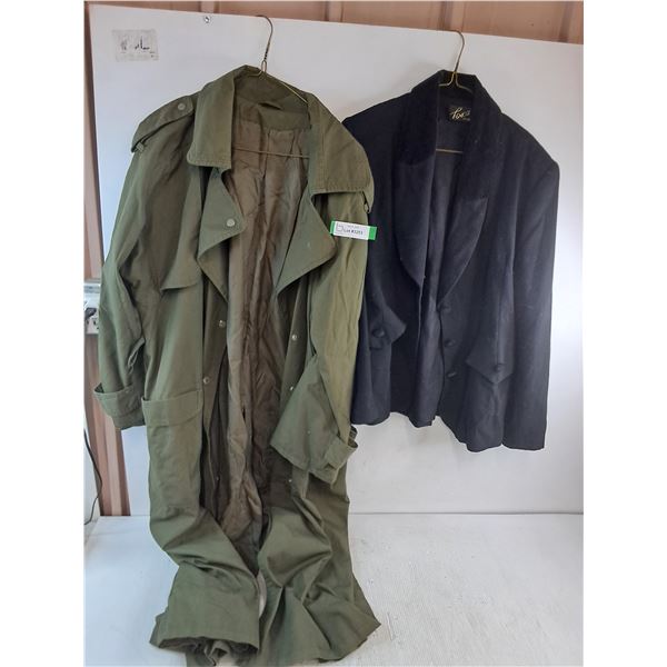 * (2) Ladies Coats (Nuance Size 16 Full Length - Torn Lining, No Belt & Tosca Medium 3-Button)