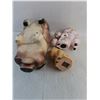 Image 2 : Ceramic Piggy Coin Banks & Radio Shack Battery Powered Pig Ornament - Untested