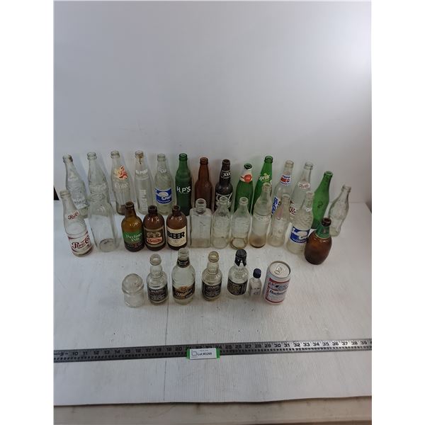 Large Quantity of Glass Beverage Bottles, Vintage Insulator - PICK UP ONLY