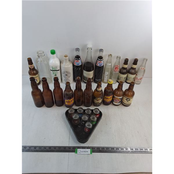Large Quantity of Glass Beverage/Liquor Bottles - Some Contain Liquids - PICK UP ONLY