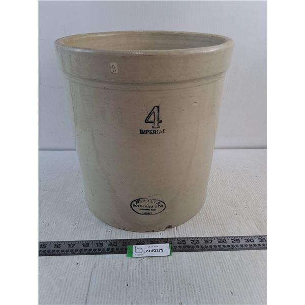 Vintage Medalta 4-Gallon Stoneware Crock - PICK UP ONLY