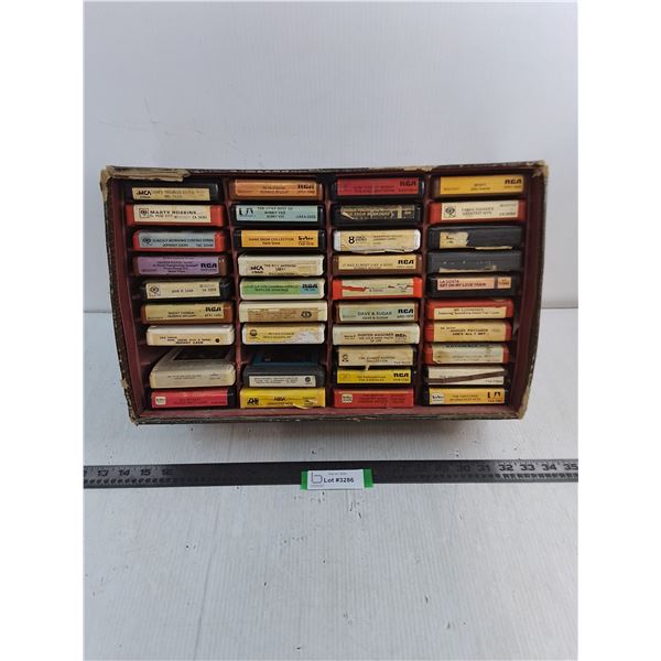 (38) 8-Track Tapes & Cardboard Storage