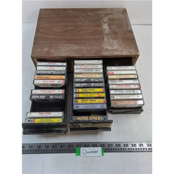 (28) Country Cassette Tapes & Slide Storage - As is