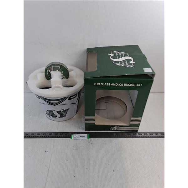 Roughriders Pub Glass & Ice Bucket Set - Missing Glasses