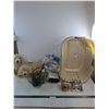Image 1 : Laundry Basket, Stuffed Dogs, Snowman Decor, Table Fountain, Sony Alarm Clock, Ceramic Houses