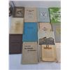 Image 3 : Large Quantity of German & English Antique & Vintage Books, String Light Vase Decor