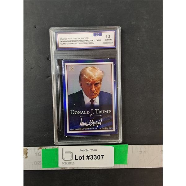 Donald Trump Graded Mug Shot Card, Cannot Authenticate
