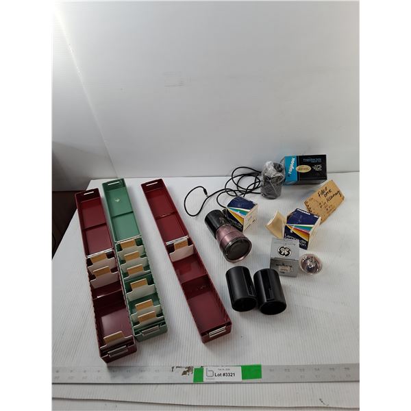 Vintage Projection Lenses & Lamps, Kodak Ready File Boxes, Misc.