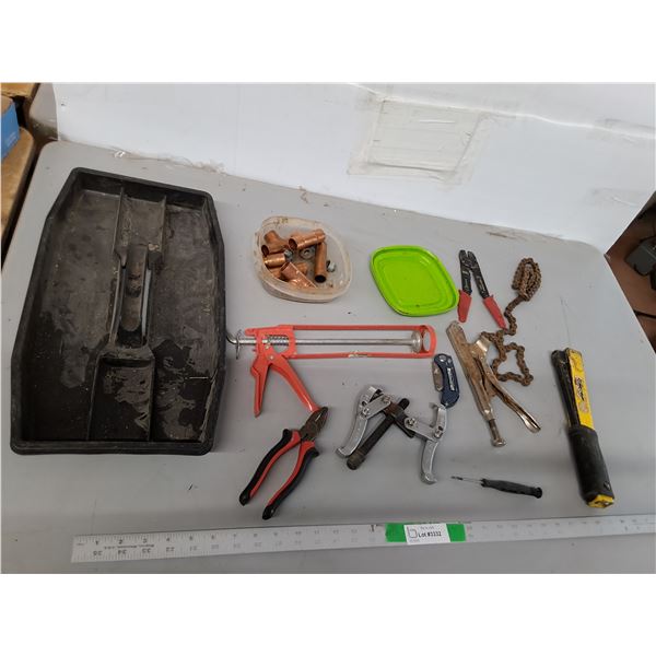 Caulking Gun, Copper Pipe Fittings, Gear Puller, Misc.