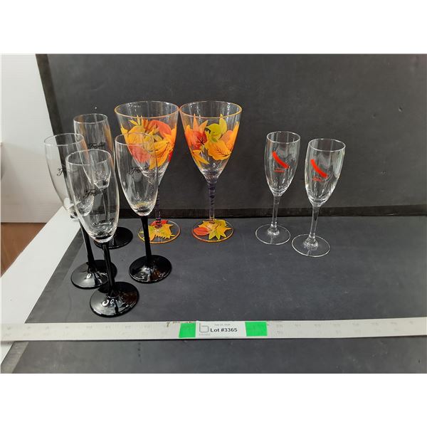 (8) Wine Glasses Up to 9.25" - PICK UP