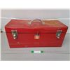 Image 1 : Mastercraft Metal Toolbox 21" x 9" x 9" & Contents, Cannot Ship