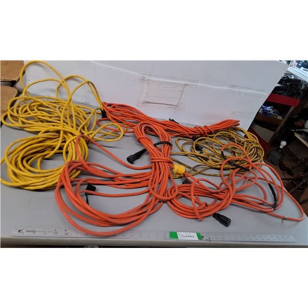 (6) Extension  Cords- Untested & Laundry Basket 24.5" x 17.5" x 10"