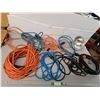 Image 1 : (8) Extension Cords- Untested & Work Light- Working