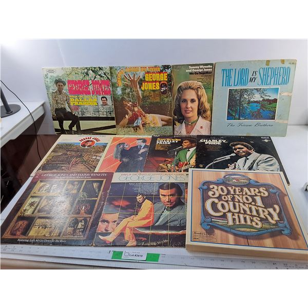 (11) Records/Sets- George Jones, Charley Pride, The Friesen Brothers, Misc.